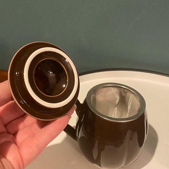 Pair of Teavana Brown Loose Leaf Teacup Mug Steepers With lids - Picture 2 of 5